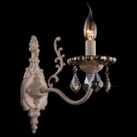 Бра Eurosvet 3281 3281/1 белый с золотом / тонированный хрусталь (220V, хрусталь Strotskis, подвески, подсвечник, свеча)