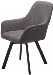 Стул JET 360 град. поворот. B28 Темно-серый, велюр / черный каркас, М-City
