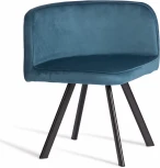 Комплект (стол, 4 стула) QUADRON (mod. PT14) Tetchair (МДФ,Металл,Велюр/Синий,Черный) арт. 21300