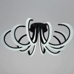 Потолочная люстра светодиодная с пультом и ночным режимом Reluce 74390-0.3-5+5 black (Умный дом) (220V)