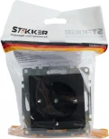 Розетка с заземлением и шторками (черный) Stekker Катрин 39610