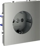Розетка с заземлением и шторками (сталь) Voltum S70 VLS040205