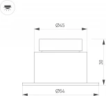 Точечный светильник встраиваемый MS-GLORY-BUILT-R54-5W Warm3000 (WH, 38 deg, 230V) (Arlight, IP54 Металл) 047285
