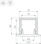 Профиль SL-MINI-10-2000 ANOD (Arlight, Алюминий) 049017