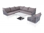 Модульная угловая лаунж-зона из роупа (веревки), цвет светло-серый 4SIS Канны KAN-S5C1T1-5-SET H-gray