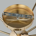 Потолочная люстра на штанге Lumion Vivien 6580/7C французское золото, серый/белый металл, керамика/стекло E14 7*40W 220V