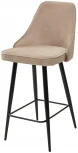 Полубарный стул M-City NEPAL-PB БЕЖЕВЫЙ #5, велюр/ черный каркас (H=68cm)