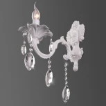 Бра Eurosvet Veletta 10108/1 белый/прозрачный хрусталь Strotskis (220V, хрусталь Strotskis, подвески, свеча)