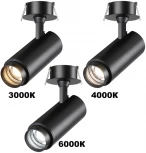 Спот встраиваемый с перекл. цв. температуры, мощности Novotech Nail 359220 черный IP20 LED 3000К\4000К\6000К 5W/9W/13W 220V (круглые)