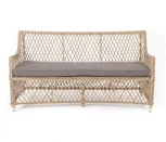 Диван двухместный из искусственного ротанга, цвет соломенный 4SIS Латте YH-C2169W