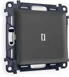 Комплект механизма Ambrella Volt 1-клавишного выключателя с подсветкой 5600K ALFA MA902015 Графит мягкое касание QUANT