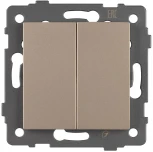 Механизм выключателя двухклавишный проходной SWT-MKP2-PL-GD-V (250V, 10A) (Arlight) 049895