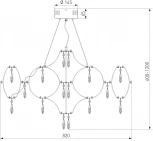 Подвесной светодиодный светильник с хрусталем и регулировкой цветовой температуры Bogate's Tense 443/1 хром (220V, подвески, пульт управления, на тросе)