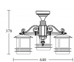Потолочный светильник уличный Oasis Light TOKIO 68370A/3 Bl opal (220V, фонарь, IP44)