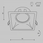 Встраиваемый светильник Dot GU10 1x50Вт Maytoni Technical DL029-2-01B (220V)
