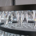 Подвесная люстра ярусная Eletto Celeste Nero EL320P120.1 (LED, 220V, хрусталь, на тросе, круглые, кольцо)