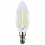 Лампа светодиодная, прозрачная, белый свет 4000K Uniel Яркая A++ LED-C35-4W/4000K/E14/CL GLY01TR