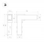 Коннектор угловой MAG-ORIENT-CON-L90-POWER (BK) (Arlight, IP20 Пластик) 036018