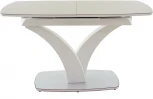 Стол Нотр Дам, ПМ, МДФ, Стекло, Белый/Капучино, Вставка 400, Аврора