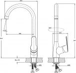 Смеситель Rush Crete CR3535-22 для кухонной мойки