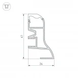 Профиль ARH-PLINTUS-2000 ANOD (Алюминий) 026604 Arlight