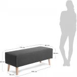 Банкетка La Forma (ex Julia Grup) Dyla (Черный/ Бук,Сосна,Сталь,ДСП,Пена)