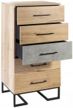 Комод R-Home с 5 ящиками Loft Дуб натур/Бетон