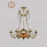 Подвесная люстра с хрустальными подвесками Art Classic 31.44 31.44.6.KR175SP.250IT.G.Sp.Amber.1B