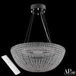 Подвесная люстра светодиодная с пультом APL LED Sicilia SH501.0.50.A.LED-DIM.Ni (220V, хрусталь, на тросе, круглые)
