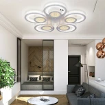 Потолочная люстра светодиодная Natali Kovaltseva Damask LED LAMPS 81169 с пультом ДУ, моб. приложением 200W, белый, LED (регулировка яркости, 220V, круглые)