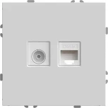 ТВ-розетка и Ethernet RJ-45 (белый) Stekker Эмили 49872