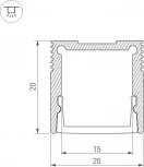 Профиль SL-SLIM20-H20-2000 WHITE (Arlight, Алюминий) 047631