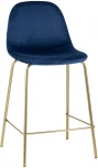 Стул полубарный Stool Group Валенсия велюр синий золотые ножки УТ000004426