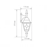 Настенный фонарь уличный Elektrostandard Vega черное золото D
