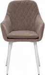 Стул с подлокотниками Слим, каркас Белый, велюр Латте 2500000185908 Leset