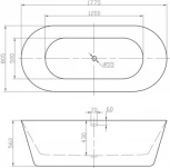 Акриловая ванна BelBagno BB306-1775