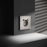 Розетка с заземлением, шторками и USBх2 (кашемир) Voltum S70 VLS040403