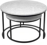 Набор кофейных столиков Bradex Home Tango светло-серый мрамор с черными ножками, 2шт (RF 0610)