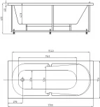 Акриловая ванна Акватек Лея 170 см