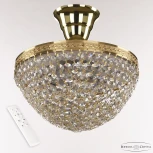 Потолочная люстра на штанге Bohemia 1932 19321/25IV/LED-DIM G (регулировка яркости, 220V, хрусталь, пульт управления, круглые)