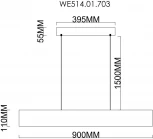 Подвесной линейный светодиодный светильник Wertmark Edda WE514.01.703