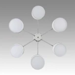 Потолочная люстра на штанге Lumion Suntori 6591/6 хром/белый, металл/текстиль E14 6*40W 220V (круглые)