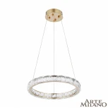Подвесной светильник Arte Milano Venezia 311311/D400 GD (регулировка яркости, LED, 220V, хрусталь, пульт управления, на тросе, кольцо)