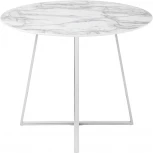 Стол обеденный Stool Group Дакота 100*100 белый мрамор ножки хром УТ000036111
