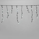 Гирлянда Бахрома 3,1 x 0,5 м белая 24В, 120 LED, провод черный каучук, IP65 Laitcom LL120-1-1W