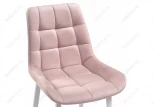 Стул на металлокаркасе Челси велюр розовый / белый