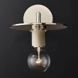 Бра Rh Utilitaire Knurled Disk Shade Sconce Silver ImperiumLoft 44,55 (123283-22) (220V)
