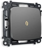 Комплект механизма Ambrella Volt 1-клавишного выключателя с подсветкой 3200K OMEGA MO652010 Антрацит серый QUANT