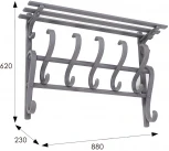 Вешалка настенная В 7Н серый от фабрики Mebelik