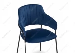 Стул Woodville на металлокаркасе Инклес синий / черный глянец 483857